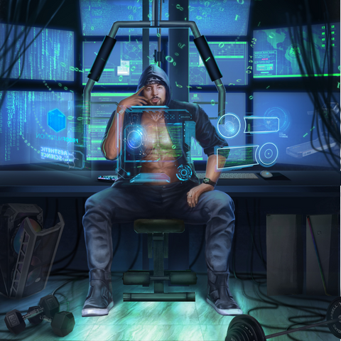 THE POWERFUL HACKER - BOY CUSTOM DRAWING , Boy Drawing, Custom Artwork, Custom Drawing, other, product:turn-me-other, product:turn-me-other-premium