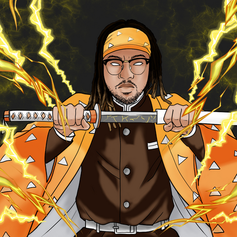 NO SLEEP NO POWER - DEMON SLAYER CUSTOM DRAWING , Demon Slayer, Demon Slayer Custom Drawing, product:turn-me-demon-slayer, Zenitsu