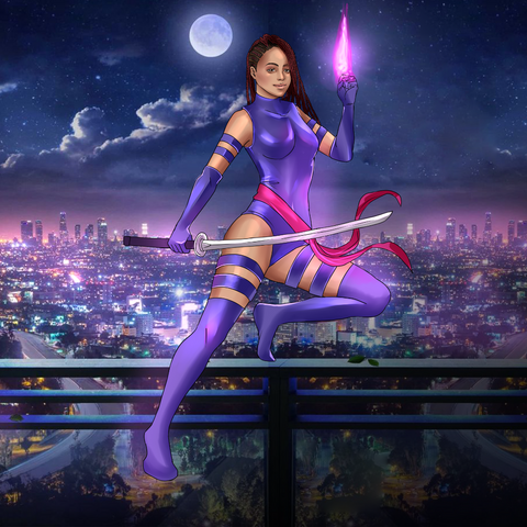 DANCING IN THE NIGHT - MARVEL COMICS CUSTOM DRAWING , Marvel Custom Drawing, Marvel Hero, product:turn-me-marvel-hero, Psylocke