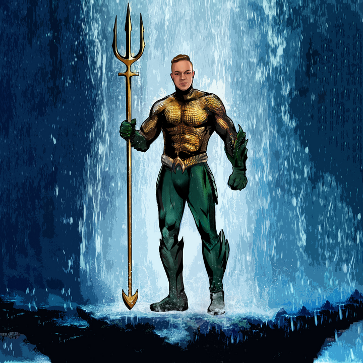 KING OF THE OCEAN - DC COMICS CUSTOM PORTRAIT , Aquaman, DC Custom Drawing, DC hero, product:turn-me-dc-hero