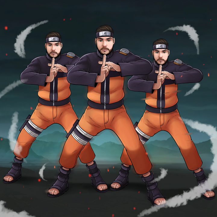 THE SHADOW CLONE JUTSU - NARUTO CUSTOM PORTRAIT , naruto, Naruto Custom Anime Portrait, Naruto Custom Drawing, product:turn-me-ninja, Uzumaki Naruto