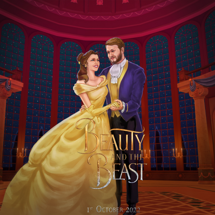 THE HAPPY ENDING OF MONSTER - CARTOON CUSTOM DRAWING , Couple Custom Drawing, Disney, Disney Princess, other, product:turn-me-other