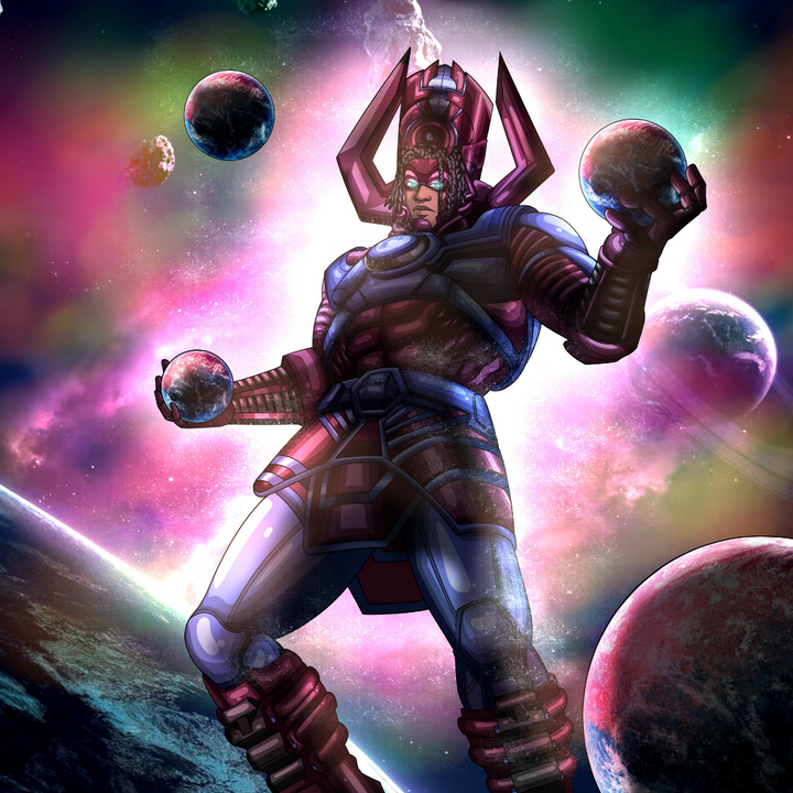 THE WORLD EATER - MARVEL COMICS CUSTOM DRAWING , Galactus, Marvel Custom Drawing, Marvel Hero, product:turn-me-marvel-hero-gold
