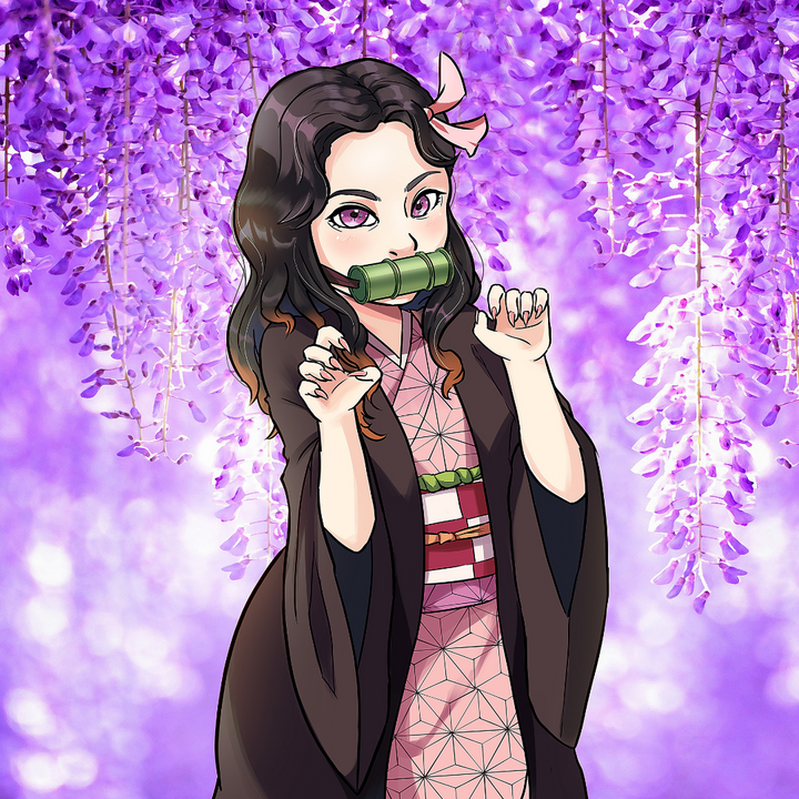 A CUTE DEMON SISTER - DEMON SLAYER CUSTOM DRAWING , Demon Slayer, Demon Slayer Custom Anime Portrait, Demon Slayer Custom Drawing, Nezuko, product:turn-me-demon-slayer