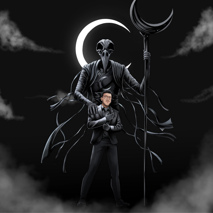 THE CRESCENT CRUSADER - MARVEL COMICS CUSTOM DRAWING , Marvel Custom Drawing, Marvel Hero, Moon Knight, product:turn-me-marvel-hero