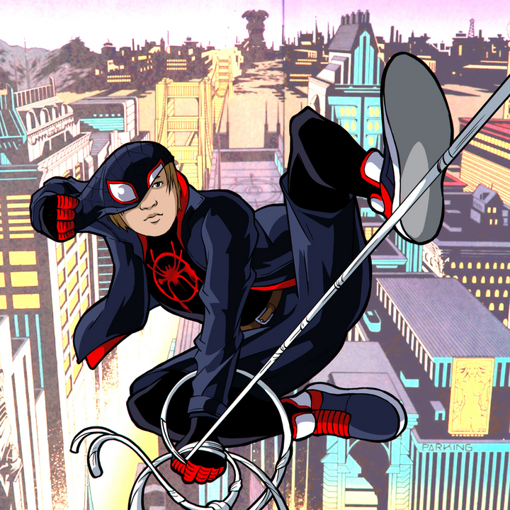 INTO THE SPIDER WEB - MARVEL COMICS CUSTOM DRAWING , Marvel Custom Drawing, Marvel Hero, product:turn-me-marvel-hero, Spider-Man