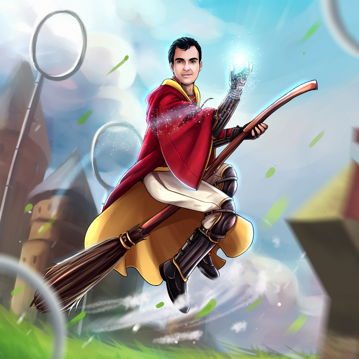 THE QUIDDITCH CHAMPION - HARRY POTTER CUSTOM DRAWING , Harry Potter, Harry Potter Custom Anime Portrait, product:turn-me-wizard