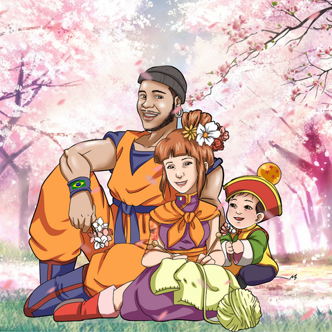 THE HAPPINEST FAMILY - DRAGON BALL FAMILY CUSTOM DRAWING , Dragon Ball, Dragon Ball Custom Drawing, Dragon Ball Family Portrait Illustration, Gohan, Goku