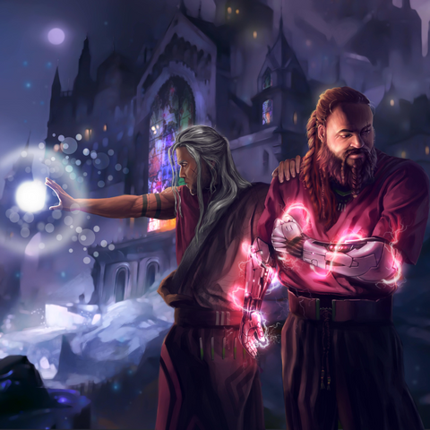 PERFECT WARRIOR DUO - FANTASY CUSTOM ARTWORK , Custom Artwork, Fantasy, product:turn-me-other-gold, product:turn-me-other-premium