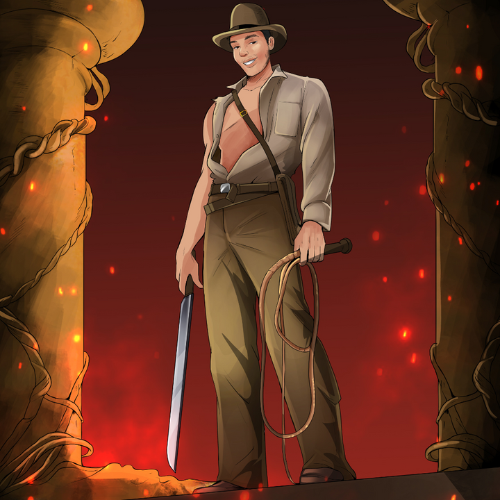 THE BRAVEST EXPLORER - INDIANA JONES CUSTOM DRAWING , Indiana Jones, Indiana Jones Custom Drawing, product:turn-me-other