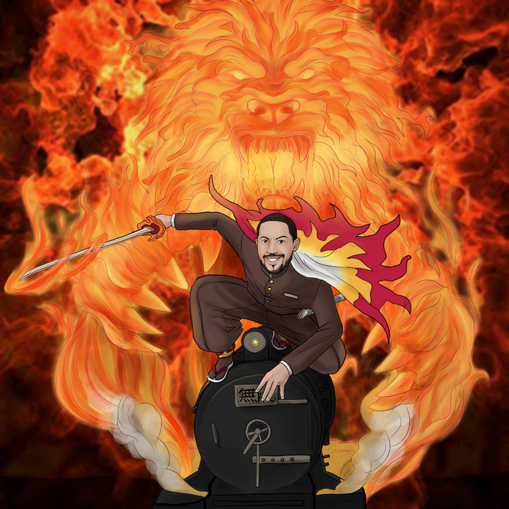 THE LION FLAME - DEMON SLAYER CUSTOM DRAWING , Demon Slayer, Demon Slayer Custom Drawing, product:turn-me-demon-slayer, Rengoku Kyojuro