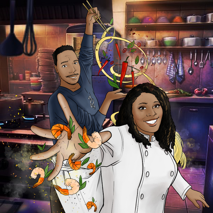 THE HAPPY KITCHEN - FAMILY CUSTOM DRAWING , Custom Drawing, Family Portrait Illustration, other, product:turn-me-other