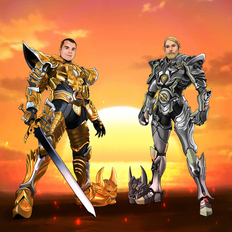 THE DRAGON WARRIOR DUO - SUPER SENTAI CUSTOM DRAWING , Custom Drawing, product:turn-me-other, Super Sentai