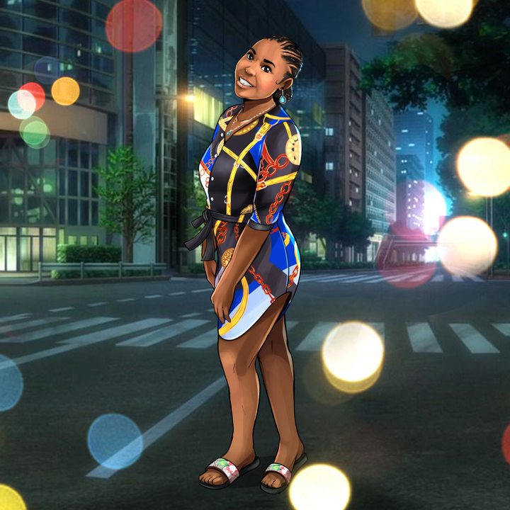 THE BEAUTIFUL GIRL IN THE CITY - GIRL CUSTOM DRAWING , Custom Drawing, Girl Drawing, other, product:turn-me-other