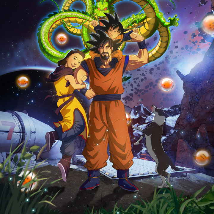 THE BEST FAMILY FROM UNIVERSE 7 - DRAGON BALL FAMILY CUSTOM DRAWING , Dragon Ball, Dragon Ball Custom Drawing, Dragon Ball Z, Gohan, Goku, product:turn-me-saiyan