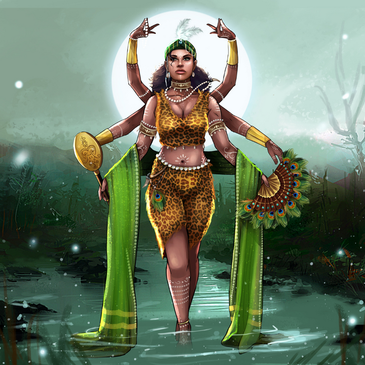 THE WARRIOR GODDESS - GIRL CUSTOM DRAWING , Custom Drawing, Girl Drawing, product:turn-me-other