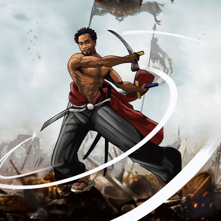 THE SWORDSMAN OF VICTORY - SAMURAI CUSTOM DRAWING , Custom Drawing, product:turn-me-other, Samurai, Yasuke