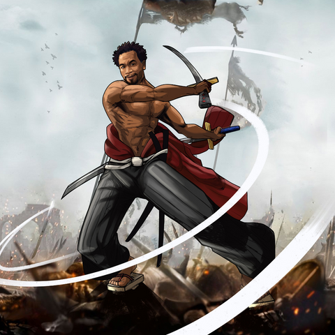 THE SWORDSMAN OF VICTORY - SAMURAI CUSTOM DRAWING , Custom Drawing, product:turn-me-other, Samurai, Yasuke