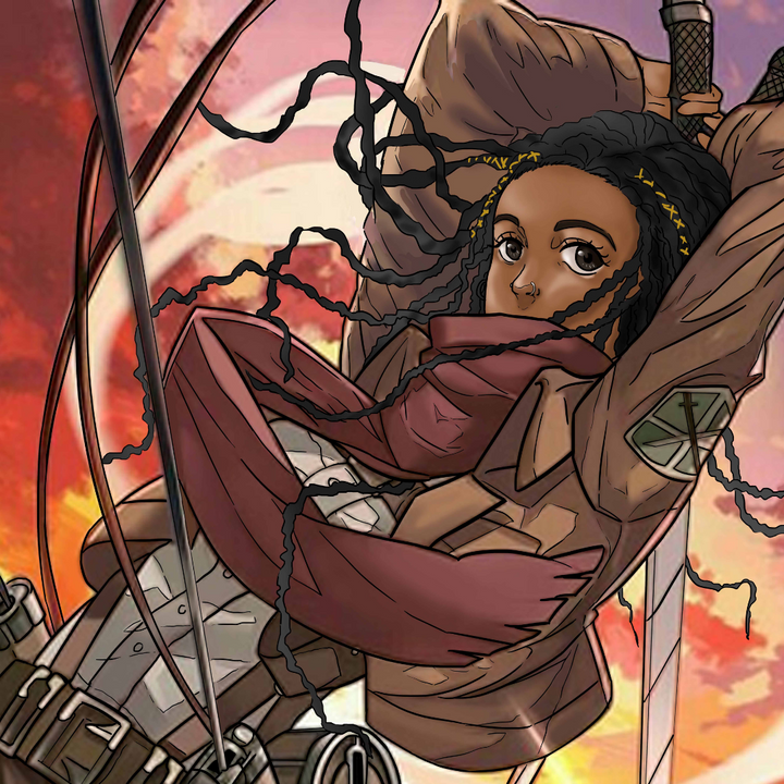 THE REVENGE OF A GIRL - ATTACK ON TITAN CUSTOM DRAWING , Attack on Titan, Attack on Titan Custom Drawing, Mikasa, Mikasa Ackerman, product:turn-me-attack-on-titan