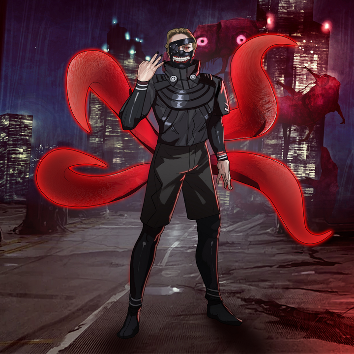 A ONE EYE GHOUL - TOKYO GHOUL CUSTOM DRAWING , Kaneki Ken, product:turn-me-ghoul, Tokyo Ghoul, Tokyo Ghoul Custom Drawing