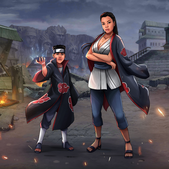 THE AKATSUKI FAMILY - NARUTO CUSTOM DRAWING , Itachi, Itachi Uchiha, naruto, Naruto Custom Drawing, Naruto Custom Family Portrait, product:turn-me-ninja, Tsunade