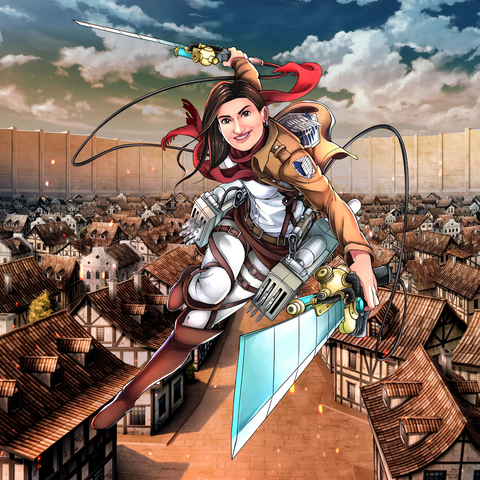 THE POWER OF A ACKERMAN'S GIRL - ATTACK ON TITAN CUSTOM DRAWING , Attack on Titan, Attack on Titan Custom Drawing, Mikasa, Mikasa Ackerman, product:turn-me-attack-on-titan