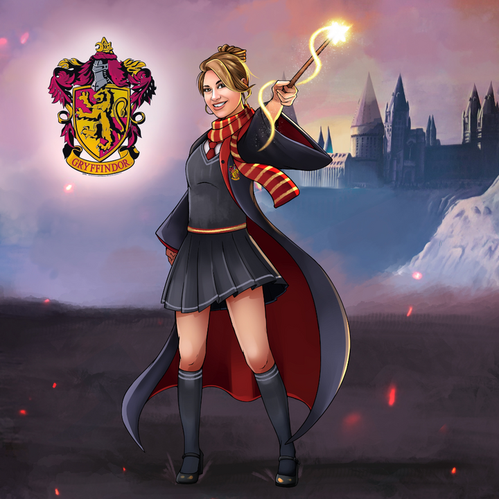 A NEW GRYFFINDOR WIZARD - HARRY POTTER CUSTOM DRAWING , Harry Potter, Harry Potter Custom Drawing, product:turn-me-wizard