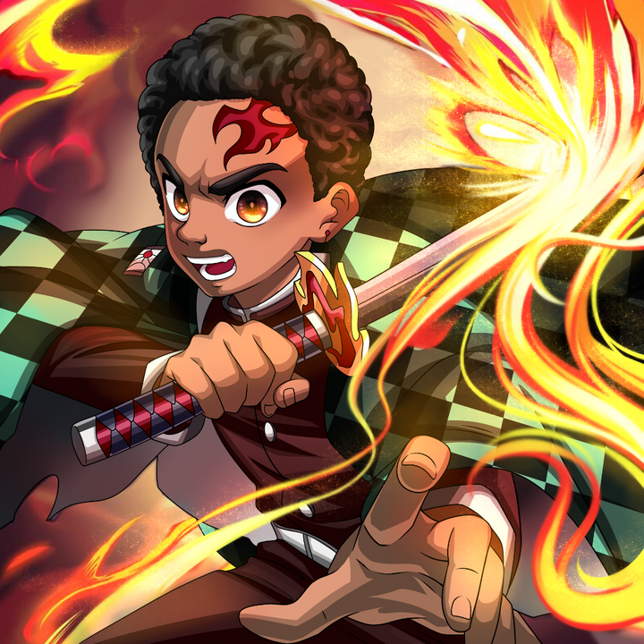 FIGHTING WITH DEMONS - DEMON SLAYER CUSTOM PORTRAIT , Demon Slayer, Demon Slayer Custom Anime Portrait, product:turn-me-demon-slayer, Tanjiro, Tanjiro Kamado