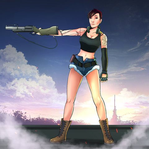 A COOL ASSASSIN GIRL - BLACK LAGOON CUSTOM DRAWING , Black Ragoon, Custom Drawing, other, product:turn-me-other, Ravy