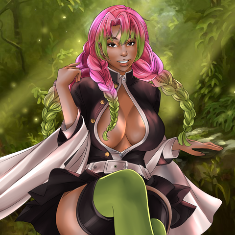 BEAUTIFUL LOVE BREATHING - DEMON SLAYER CUSTOM DRAWING , Demon Slayer, Demon Slayer Anime Portrait, Demon Slayer Custom Anime Portrait, Demon Slayer Custom Drawing, Mitsuri, product:turn-me-demon-slayer