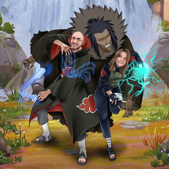 THE NINJA COUPLE COMBO - NARUTO COUPLE CUSTOM DRAWING , Hatake Kakashi, Kakashi, naruto, Naruto Couple Custom Drawing, Naruto Custom Anime Portrait, Naruto Custom Drawing, product:turn-me-ninja, Sasori