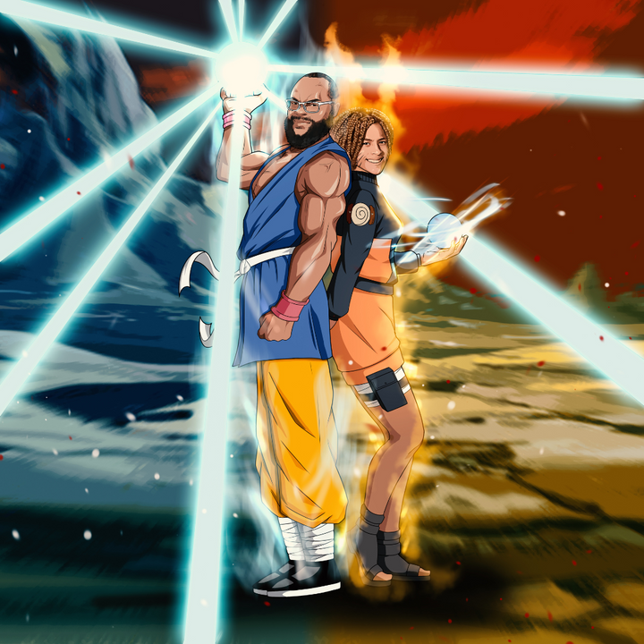 THE POWER OF ANIME COUPLE - ANIME COUPLE CUSTOM DRAWING , Dragon Ball Custom Anime Portrait, Dragon Ball Custom Drawing, Goku, naruto, Naruto Couple Custom Drawing, Naruto Couple portrait, Naruto Custom Drawing, product:turn-me-ninja, Uzumaki Naruto