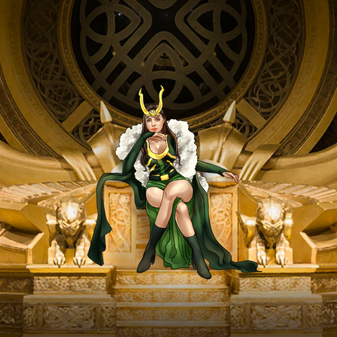 A POWERFUL LADY LOKI - MARVEL COMICS CUSTOM DRAWING , Lady Loki, Loki, Marvel Custom Drawing, Marvel Hero, product:turn-me-marvel-hero