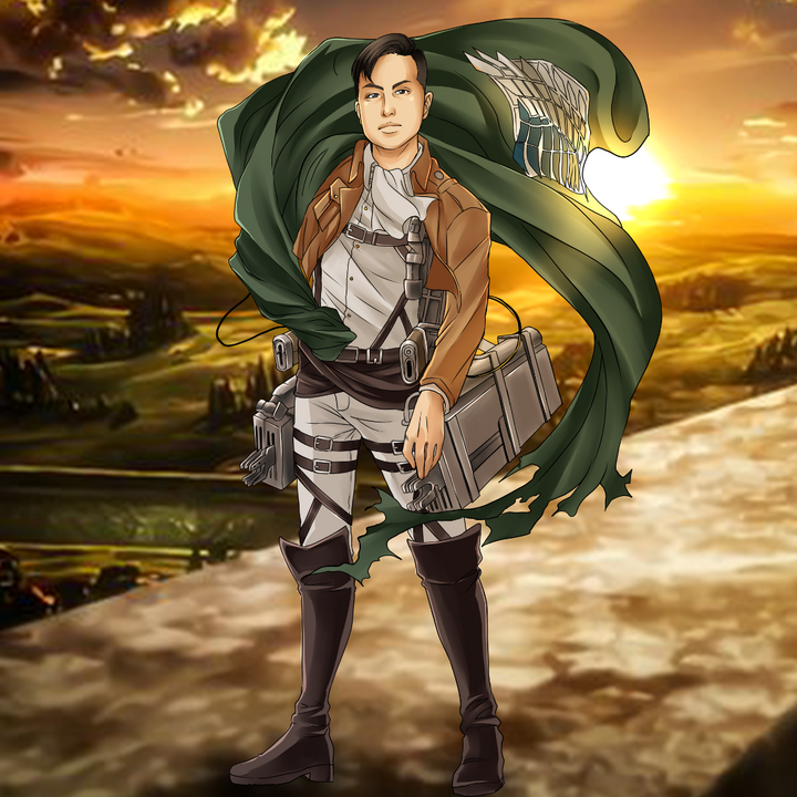 THE NEW DAWN IN A CITY - ATTACK ON TITAN CUSTOM DRAWING , Attack on Titan, Attack on Titan Custom Anime Portrait, Attack on Titan Custom Drawing, Levi, Levi Ackerman, product:turn-me-attack-on-titan