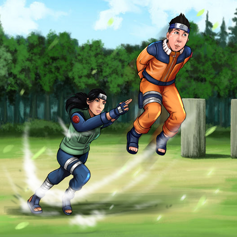 THE SECRET TECHNIQUE - NARUTO CUSTOM PORTRAIT , Hatake Kakashi, Kakashi, naruto, Naruto Custom Drawing, Naruto Family Custom Drawing, product:turn-me-ninja, Uzumaki Naruto