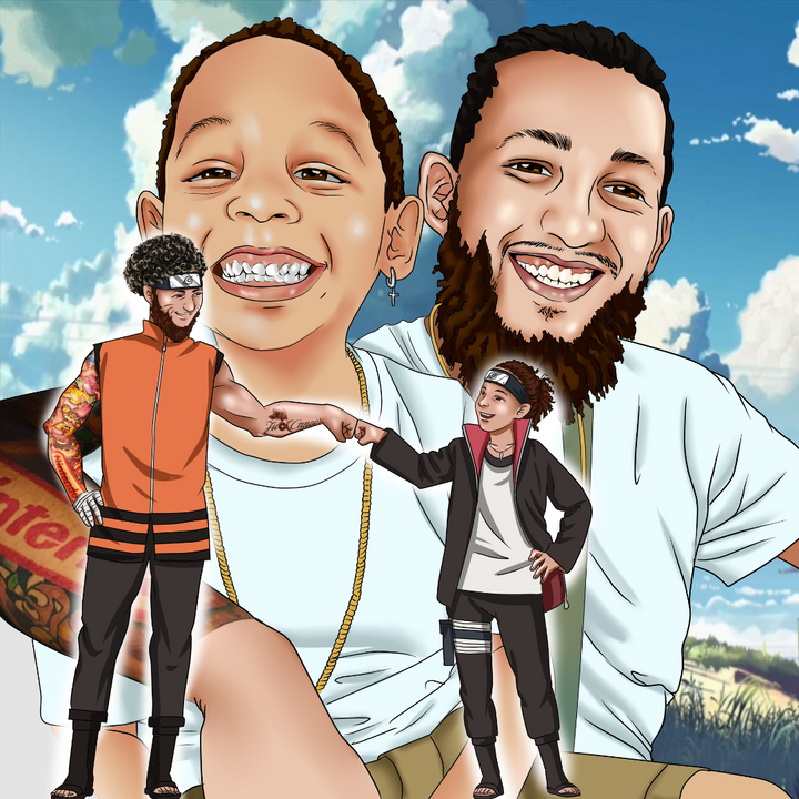 THE NINJAS PROMISE - NARUTO FAMILY CUSTOM DRAWING , Boruto, naruto, Naruto Custom Drawing, Naruto Custom Family Portrait, product:turn-me-ninja, Uzumaki Naruto