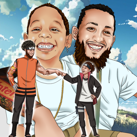 THE NINJAS PROMISE - NARUTO FAMILY CUSTOM DRAWING , Boruto, naruto, Naruto Custom Drawing, Naruto Custom Family Portrait, product:turn-me-ninja, Uzumaki Naruto