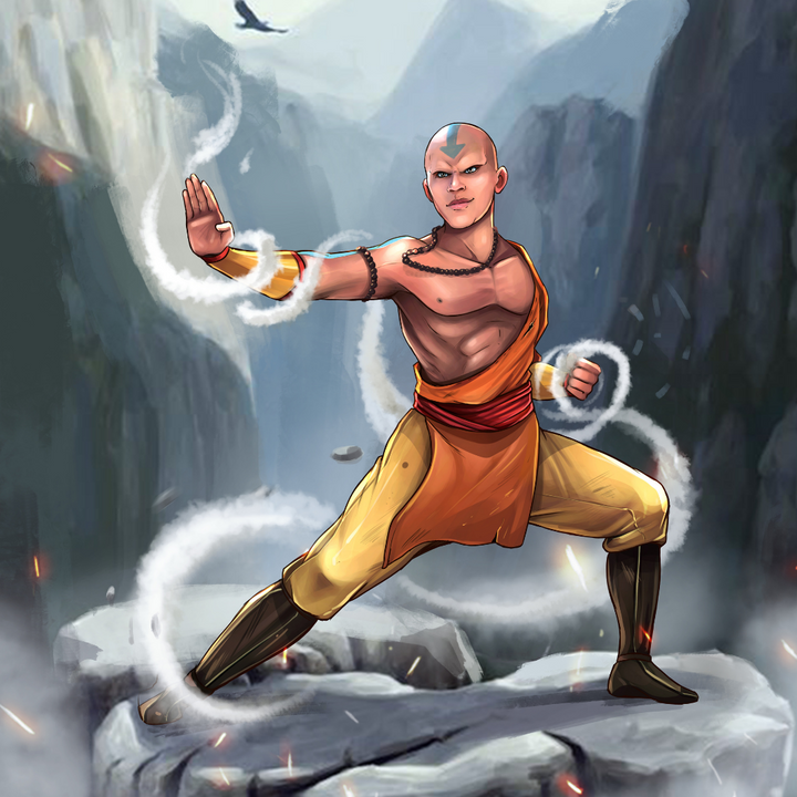 THE AIR POWER - AVATAR CUSTOM DRAWING , Aang, Avatar, Avatar Custom Drawing, product:turn-me-other