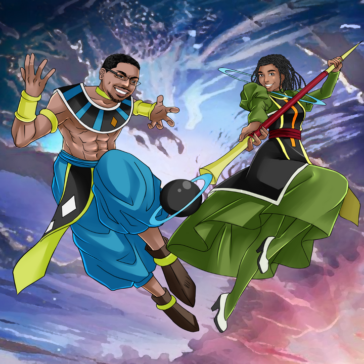 THE GOD COUPLE FROM UNIVERSE 7 - DRAGON BALL COUPLE CUSTOM DRAWING , Beerus, Dragon Ball, Dragon Ball Couple Custom Drawing, Dragon Ball Super, product:turn-me-saiyan, Whis