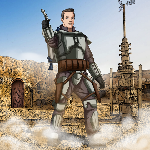 READY FOR A BATTLE - STAR WARS CUSTOM DRAWING , Jango Fett, product:turn-me-other, Star Wars, Star Wars Custom Drawing