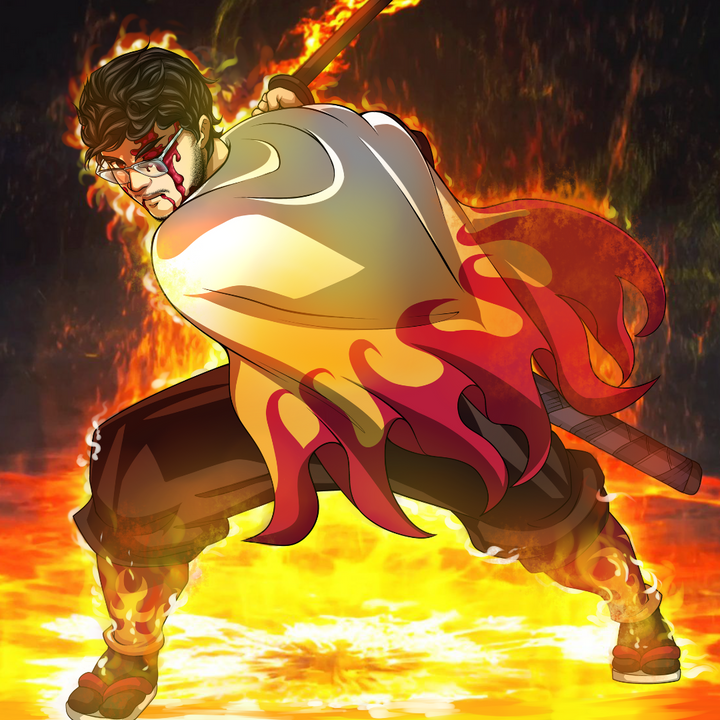 THE FINAL FORM OF RENGOKU - DEMON SLAYER CUSTOM PORTRAIT , Demon Slayer, Demon Slayer Anime Portrait, Demon Slayer Custom Drawing, product:turn-me-demon-slayer, Rengoku, Rengoku Kyojuro