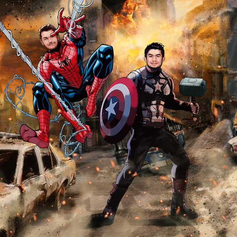 THE TRUE HEROES - MARVEL HEROES CUSTOM DRAWING , Captain America, Marvel Custom Anime Portrait, Marvel Custom Drawing, Marvel Hero, product:turn-me-marvel-hero, Spiderman