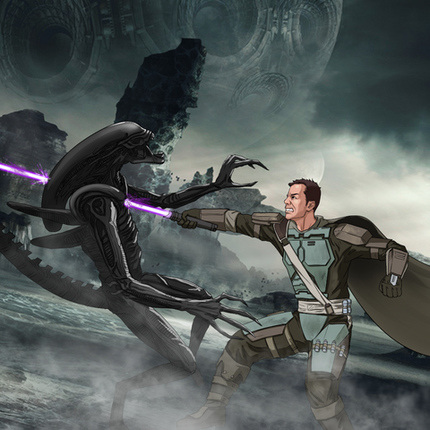 THE BATTLE OF GALAXY - STAR WARS CUSTOM DRAWING , Alien, other, product:turn-me-other, Star Wars, Star Wars Custom Drawing