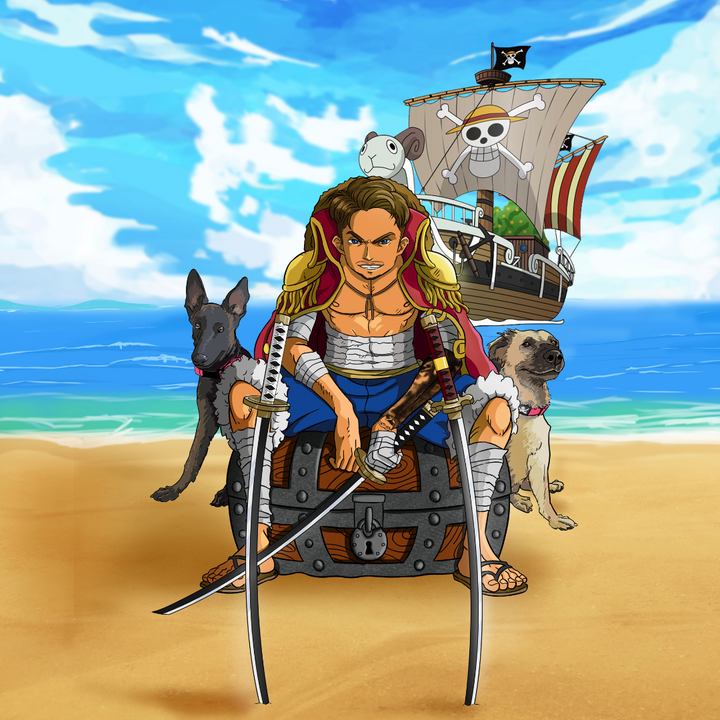 THE NEW PIRATE ERA - ONE PIECE CUSTOM DRAWING , Luffy, One Piece, One Piece Custom Anime Portrait, One Piece Custom Drawing, product:turn-me-pirate