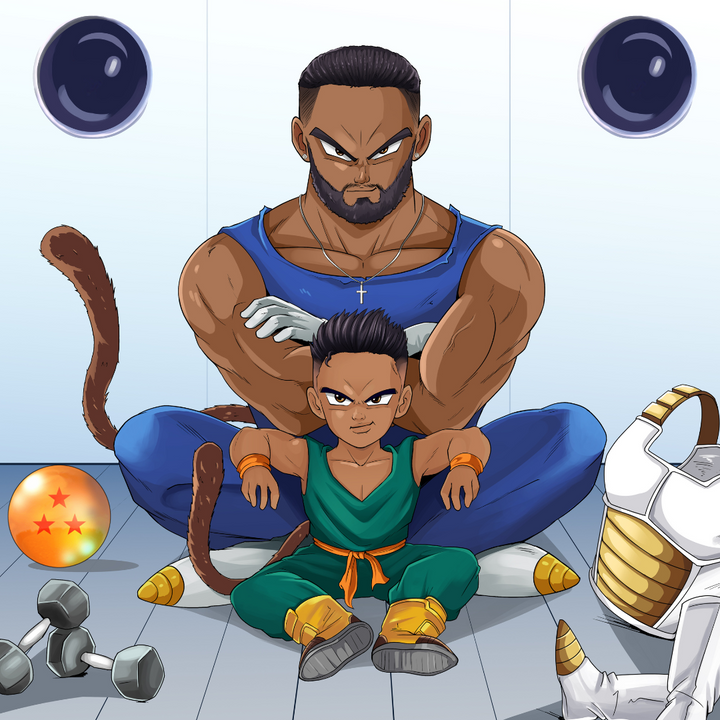 LIKE FATHER LIKE SON - DRAGON BALL CUSTOM DRAWING , Dragon Ball, Dragon Ball Custom Drawing, Dragon Ball Z, product:turn-me-saiyan, Trunks, Vegeta