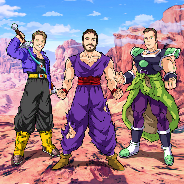 THE SAIYAN FRIENDS - DRAGON BALL CUSTOM DRAWING , Broly, Dragon Ball, Dragon Ball Custom Anime Portrait, Dragon Ball Custom Drawing, Future Trunks, Gohan, product:turn-me-saiyan, Saiyan