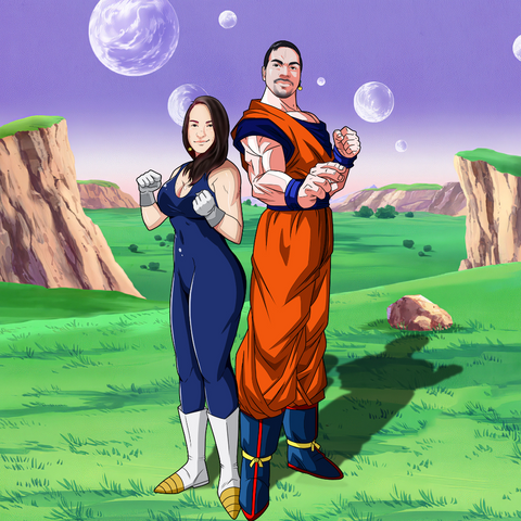 THE STRONGEST SAIYAN COUPLE - DRAGON BALL COUPLE CUSTOM DRAWING , Dragon Ball, Dragon Ball Custom Anime Portrait, Dragon Ball Custom Drawing, Dragon Ball Z, Goku, product:turn-me-saiyan, Vegeta