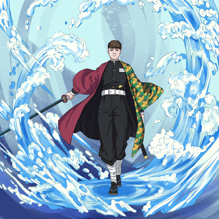 THE REAL POWER OF WATER BREATHING - DEMON SLAYER CUSTOM DRAWING , Demon Slayer, Demon Slayer Custom Anime Portrait, Demon Slayer Custom Drawing, Giyu, Giyu Tomiokua, product:turn-me-demon-slayer