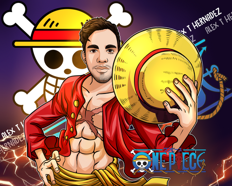 Pirate King - One Piece Cartoon Illustration , Luffy, One Piece, One Piece Cartoon Illustration, product:turn-me-pirate, the Straw Hats Pirate