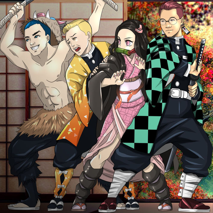 Haunted Halloween , Demon Slayer, Haunted Halloween, Inosuke, Nezuko, product:turn-me-demon-slayer, Tanjiro, Zenitsu